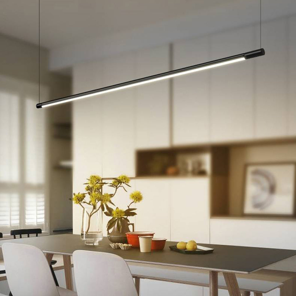 Zynar Minimalist Linear Pendant Light, Nero