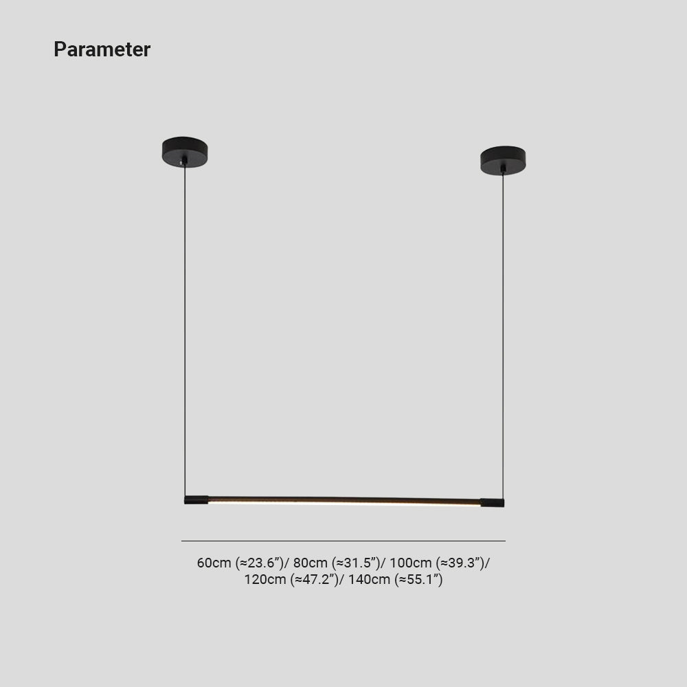 Zynar Minimalist Linear Pendant Light, Nero
