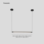Zynar Minimalist Linear Pendant Light, Nero