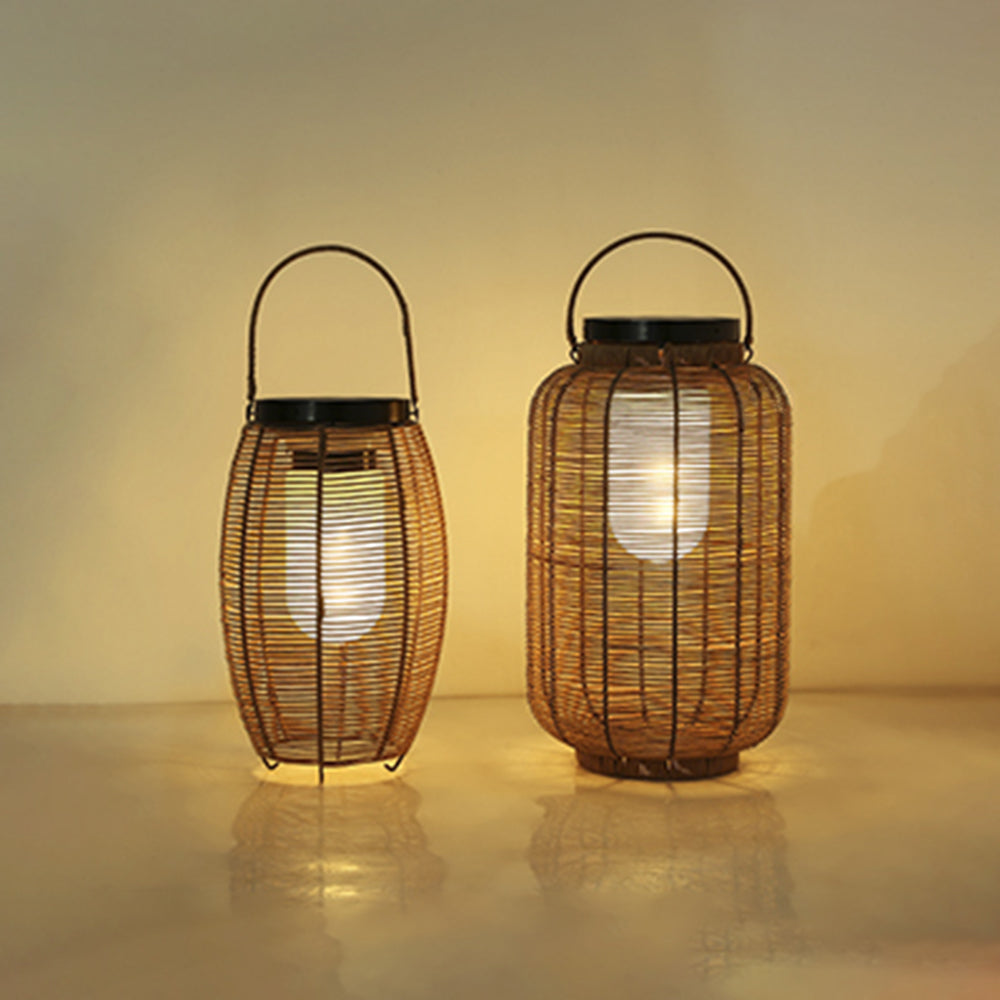 Ray Lanterna Retrò Solare Lampade da Esterno Metallo/Imitazione Rattan