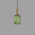 Lanterna in Vetro Striata Minimalista con Sospensione a 1 Luce