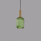 Lanterna in Vetro Striata Minimalista con Sospensione a 1 Luce