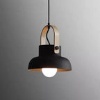 Lampada a Sospensione Moderna Nordica con Manico in Legno 1 Luce