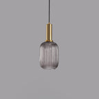 Lanterna in Vetro Striata Minimalista con Sospensione a 1 Luce