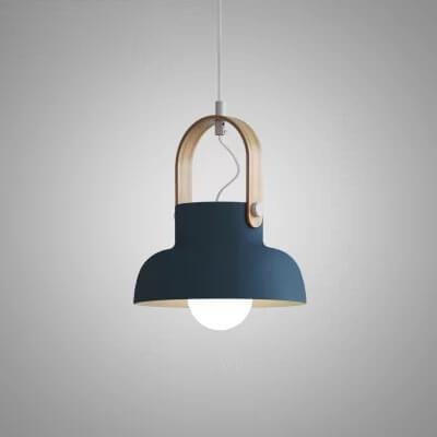 Lampada a Sospensione Moderna Nordica con Manico in Legno 1 Luce