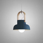 Lampada a Sospensione Moderna Nordica con Manico in Legno 1 Luce