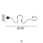 Lampada da Parete Curva LED Moderna in Alluminio a Forma di Serpente con 1 Luce