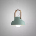 Lampada a Sospensione Moderna Nordica con Manico in Legno 1 Luce