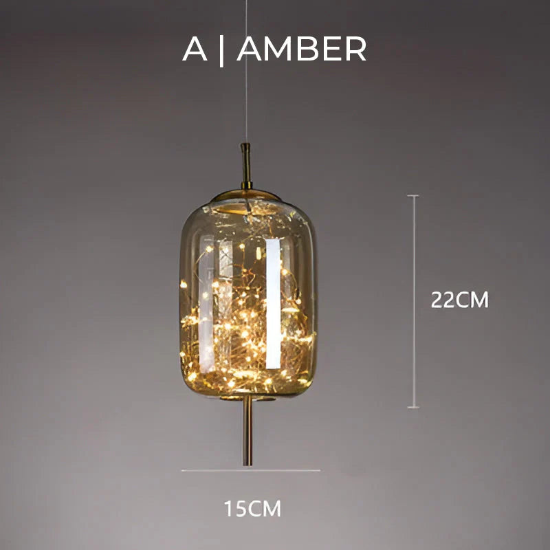 Moderno Sfavillante Lampadario in Vetro