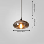 Sospensione LED in Vetro Grigio Fumo Moderno a 1 Luce