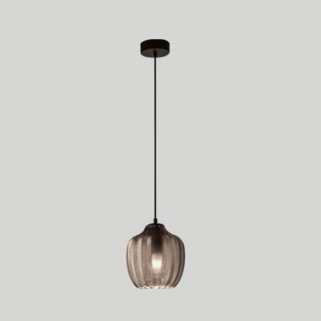 Lampada a Sospensione Barrel 1 Luce in Vetro Wave Testurizzato Nordico