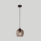 Lampada a Sospensione Barrel 1 Luce in Vetro Wave Testurizzato Nordico