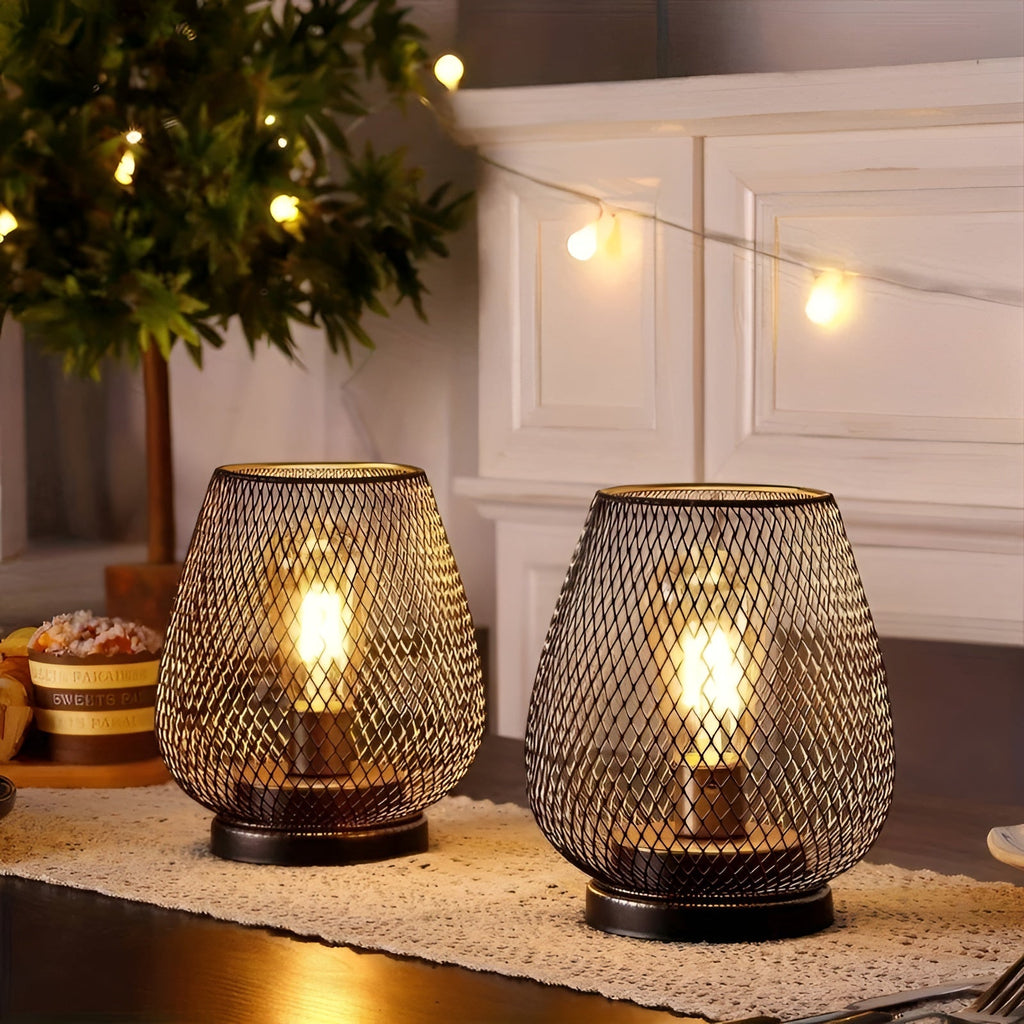 Lampada CageLuxe - Lampada da tavolo LED in metallo a gabbia senza fili