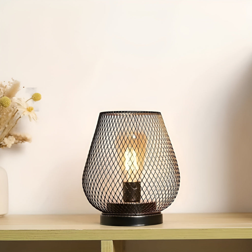 Lampada CageLuxe - Lampada da tavolo LED in metallo a gabbia senza fili