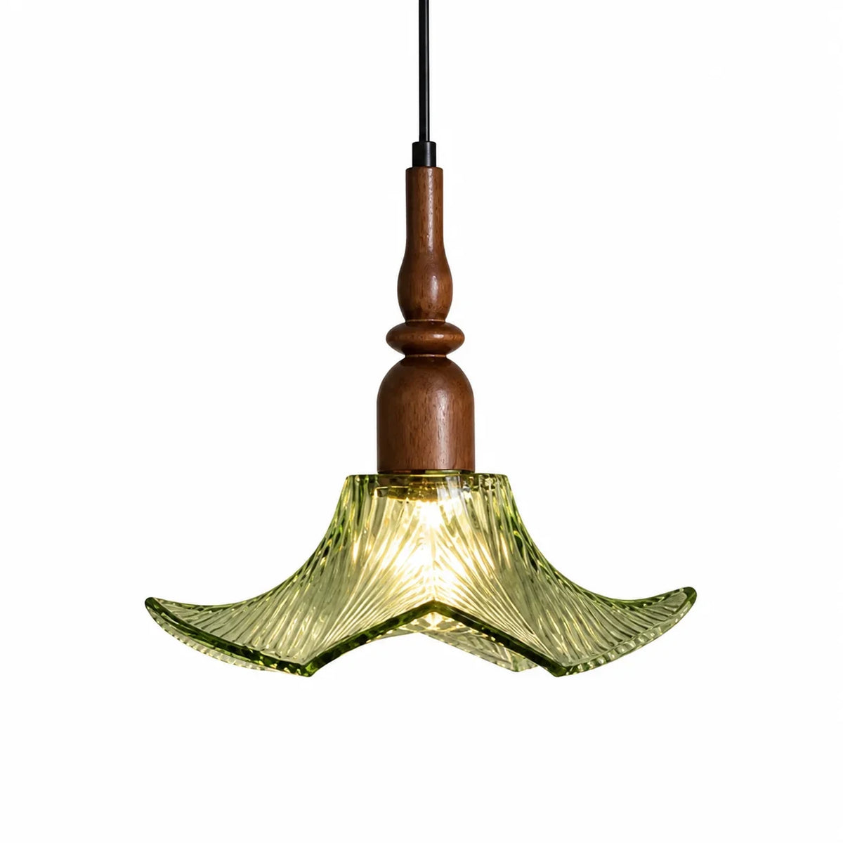 Adikia Lampadario Artistico in Vetro e Legno Moderno