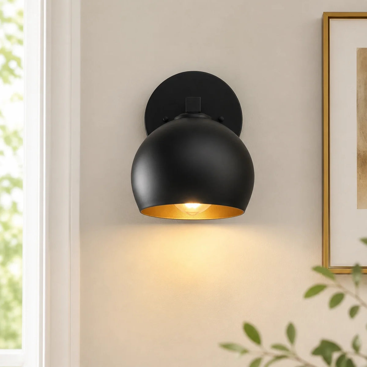 Adrian Luce da Parete Globo in Vetro e Metallo Minimalista Moderna