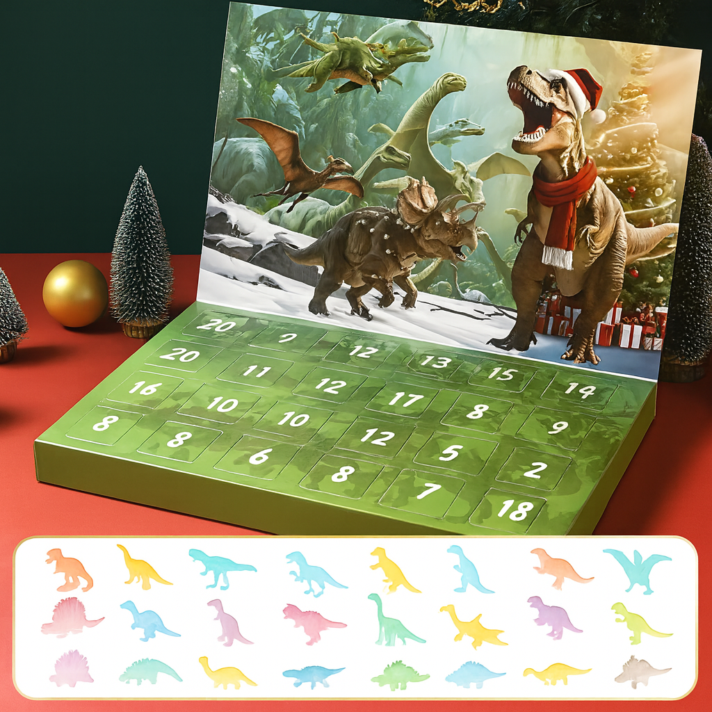 Calendario dell'Avvento Dinosauri – 24 Figure di Dinosauri per Bambini