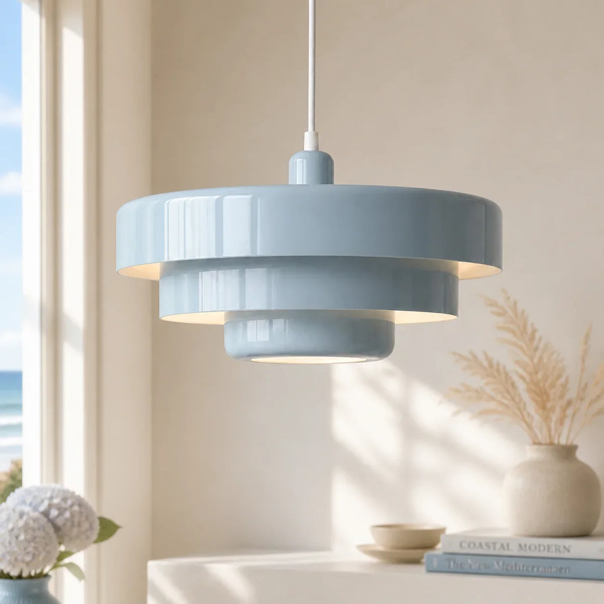 Aetna Scandinavian Triple Layer Disc Colorful Pendant Light