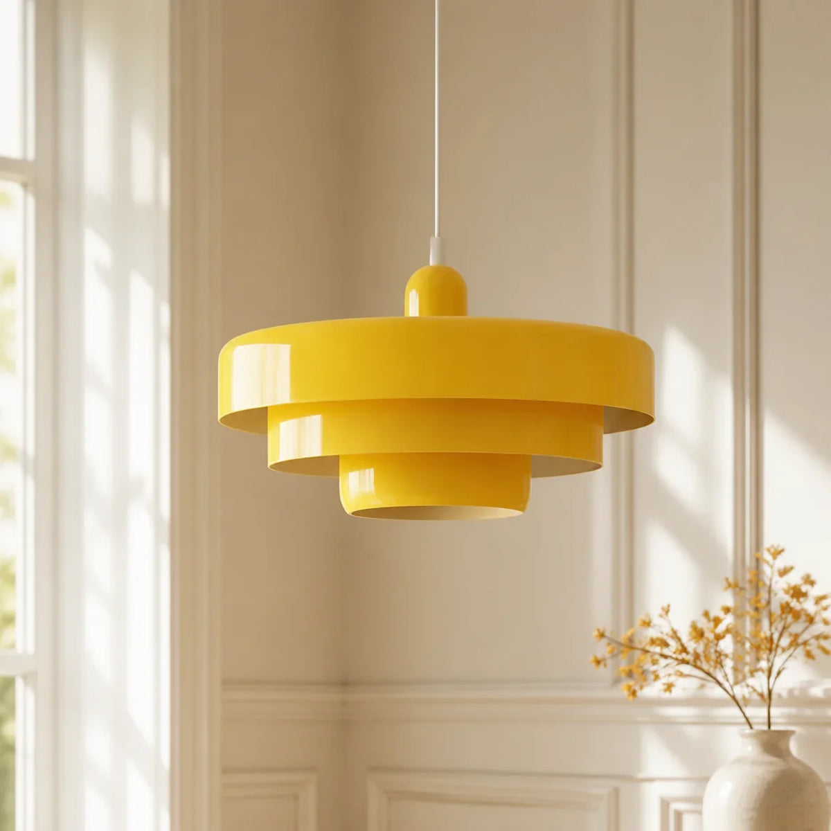 Aetna Scandinavian Triple Layer Disc Colorful Pendant Light