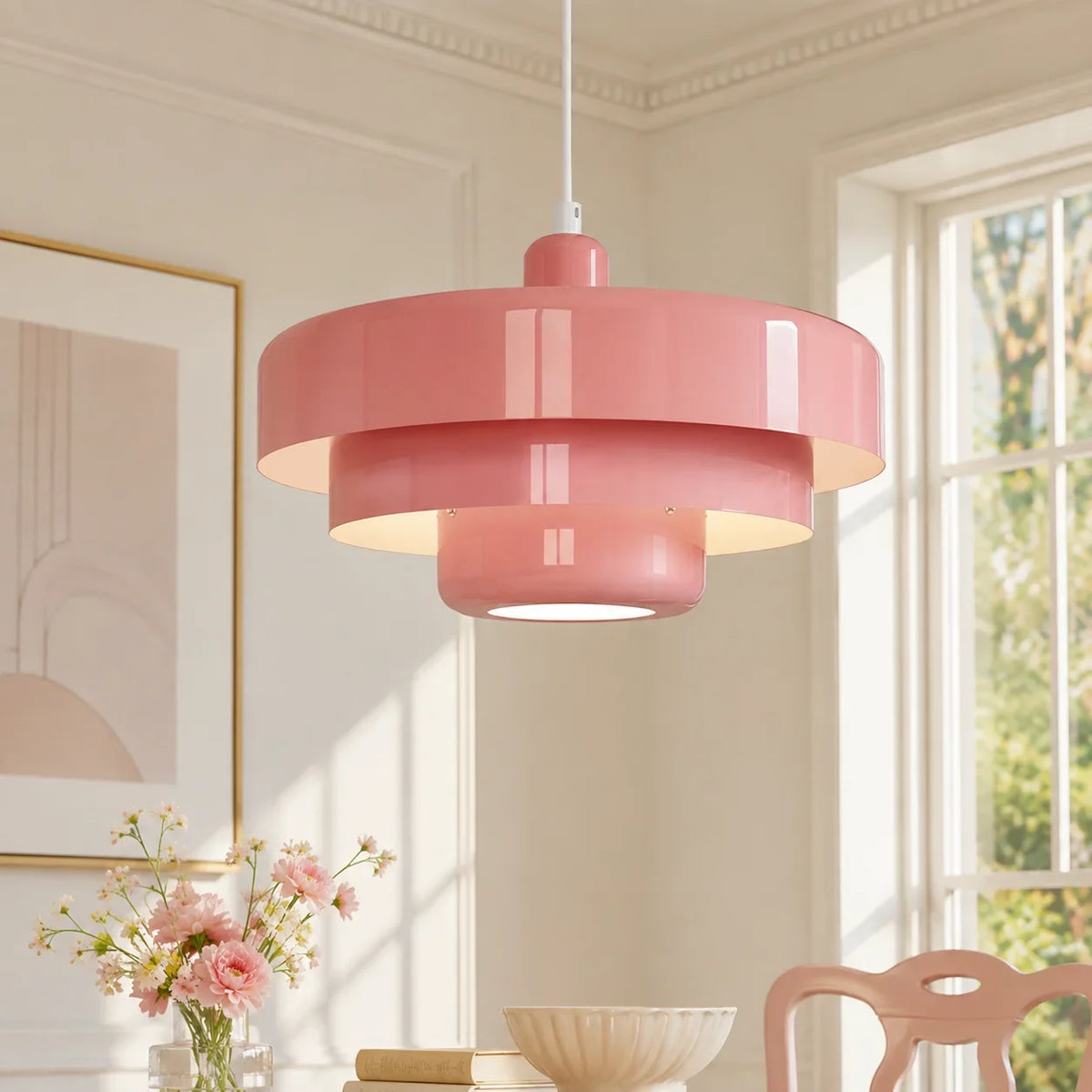 Aetna Scandinavian Triple Layer Disc Colorful Pendant Light