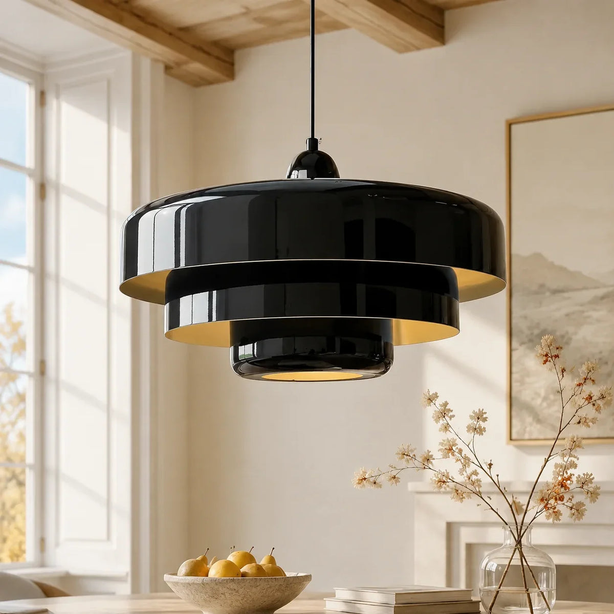 Aetna Scandinavian Triple Layer Disc Colorful Pendant Light