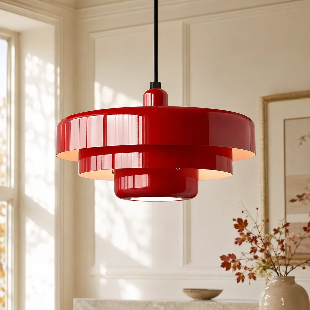 Aetna Scandinavian Triple Layer Disc Colorful Pendant Light