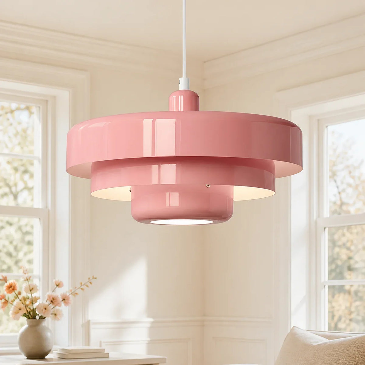 Aetna Scandinavian Triple Layer Disc Colorful Pendant Light