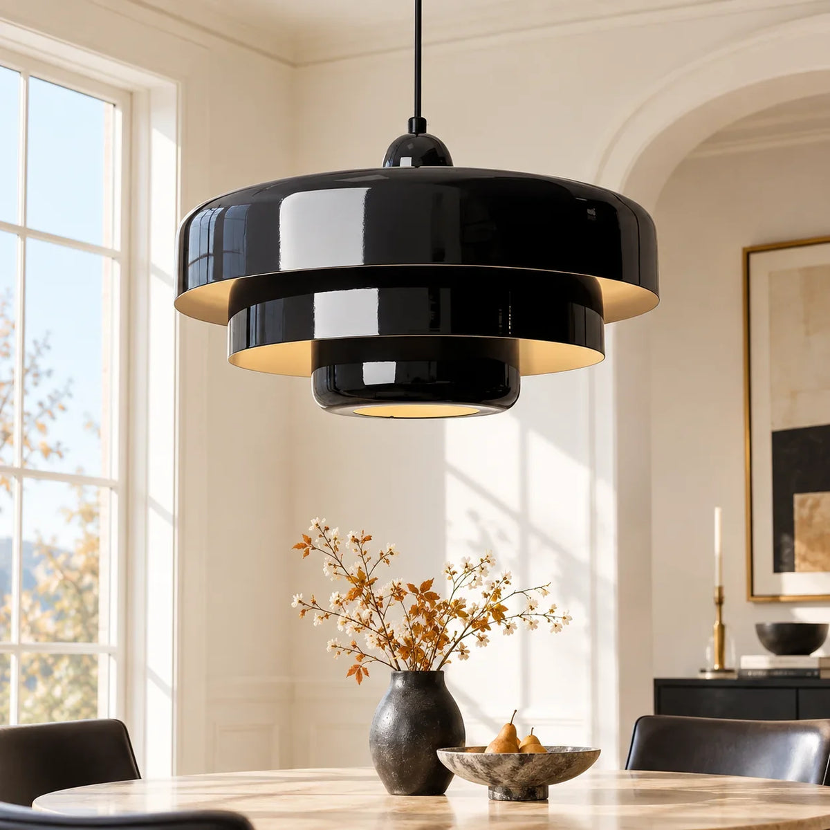 Aetna Scandinavian Triple Layer Disc Colorful Pendant Light