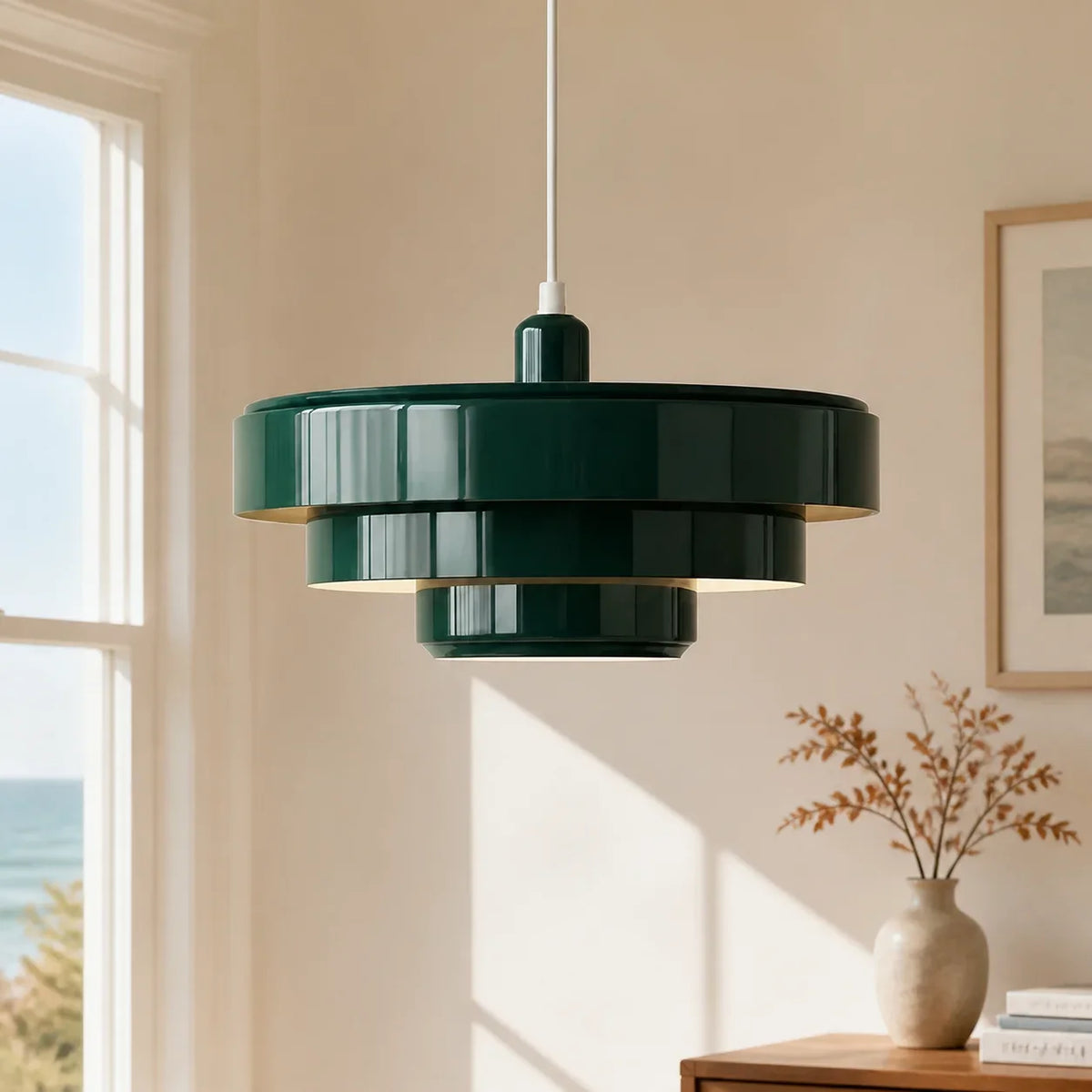 Aetna Scandinavian Triple Layer Disc Colorful Pendant Light