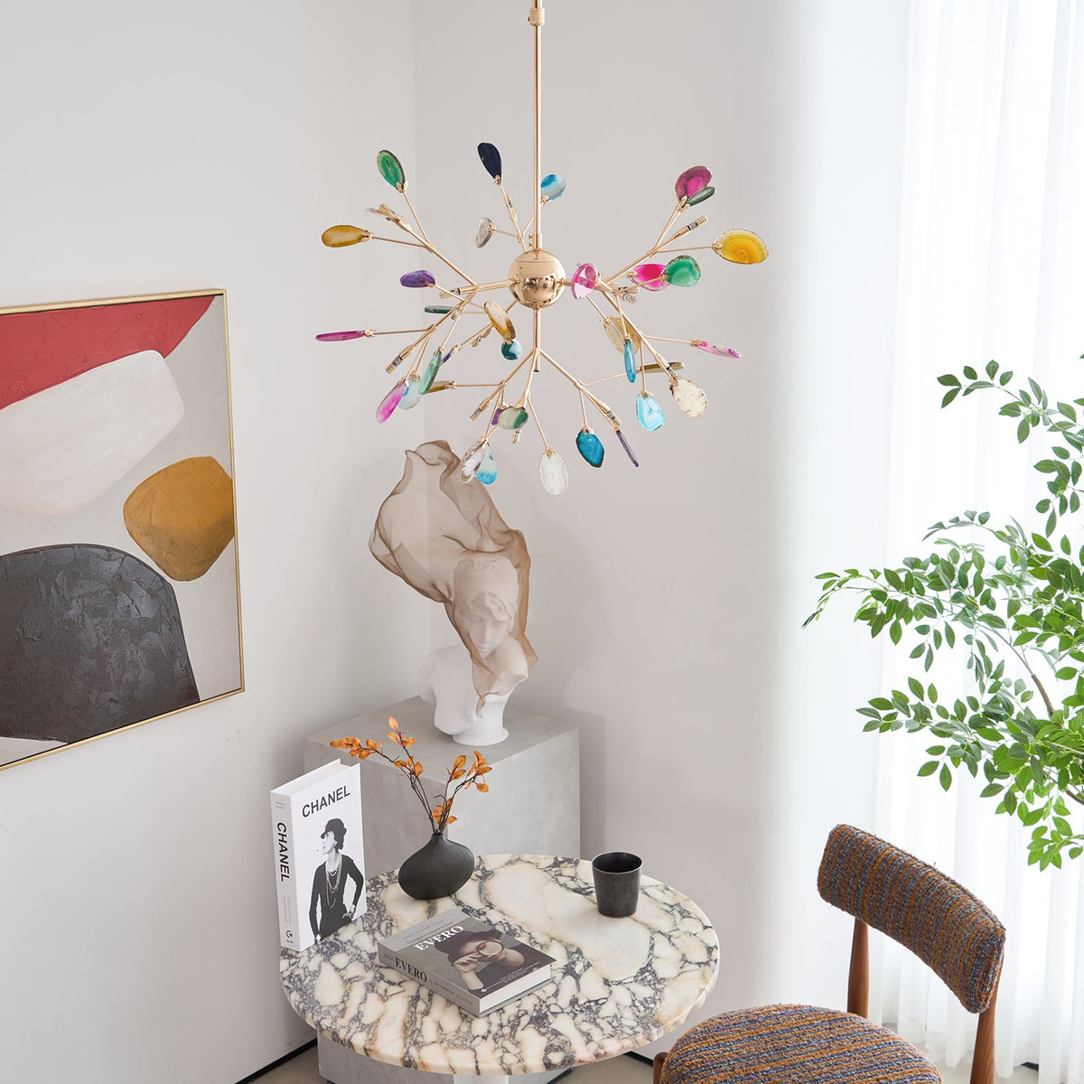 Lampadario in Agata Flake
