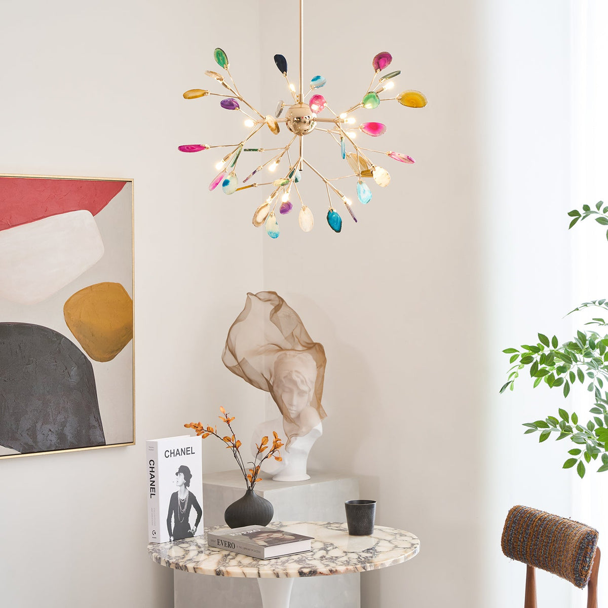 Lampadario in Agata Flake