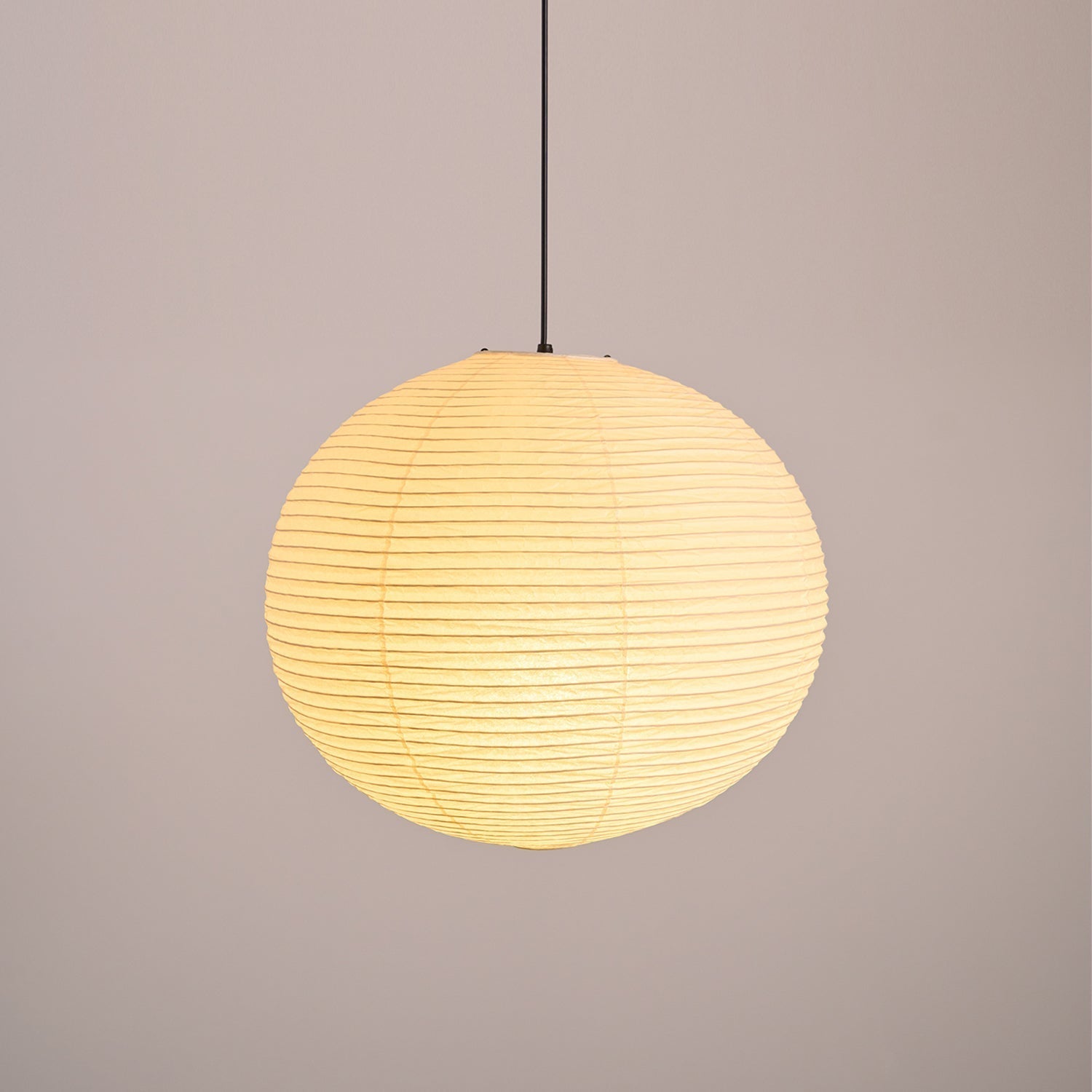 Lampada a sospensione in carta ispirata al Giappone con luce ambientale soffusa