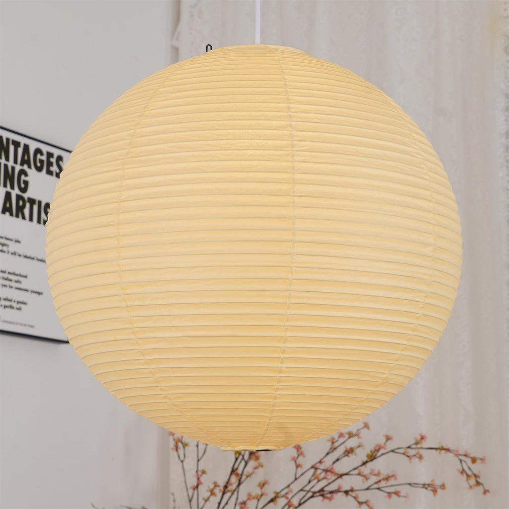 Lampada a sospensione in carta ispirata al Giappone con luce ambientale soffusa