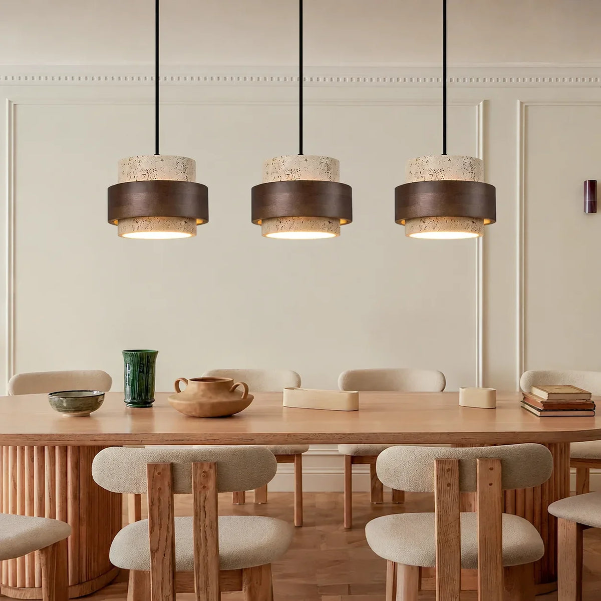 Aksel Vintage Lampada a Sospensione in Travertino Cilindrico