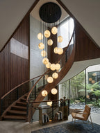 Lampadario a Cluster di Sfere in Alabastro