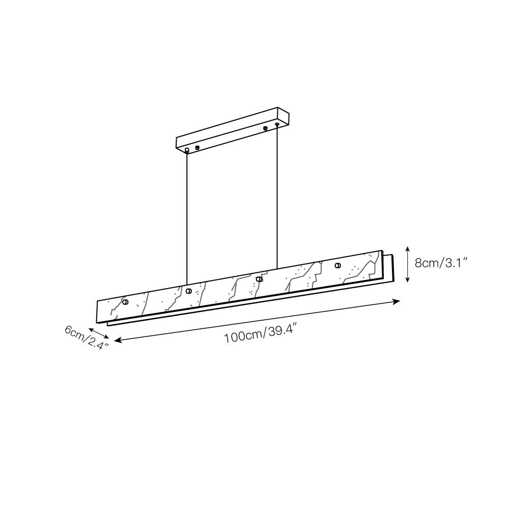 Lampada a sospensione lineare LED in Alabastro