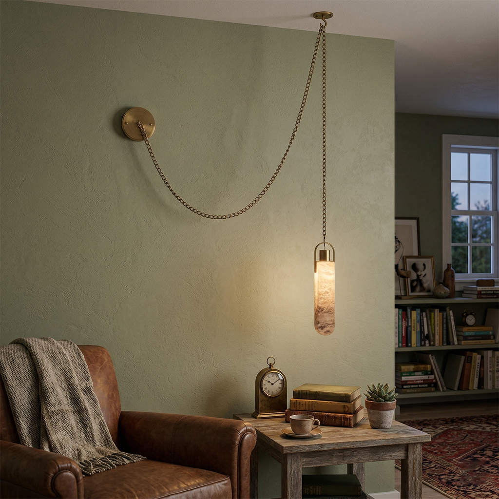 Lampada a Sospensione in Alabastro Flint