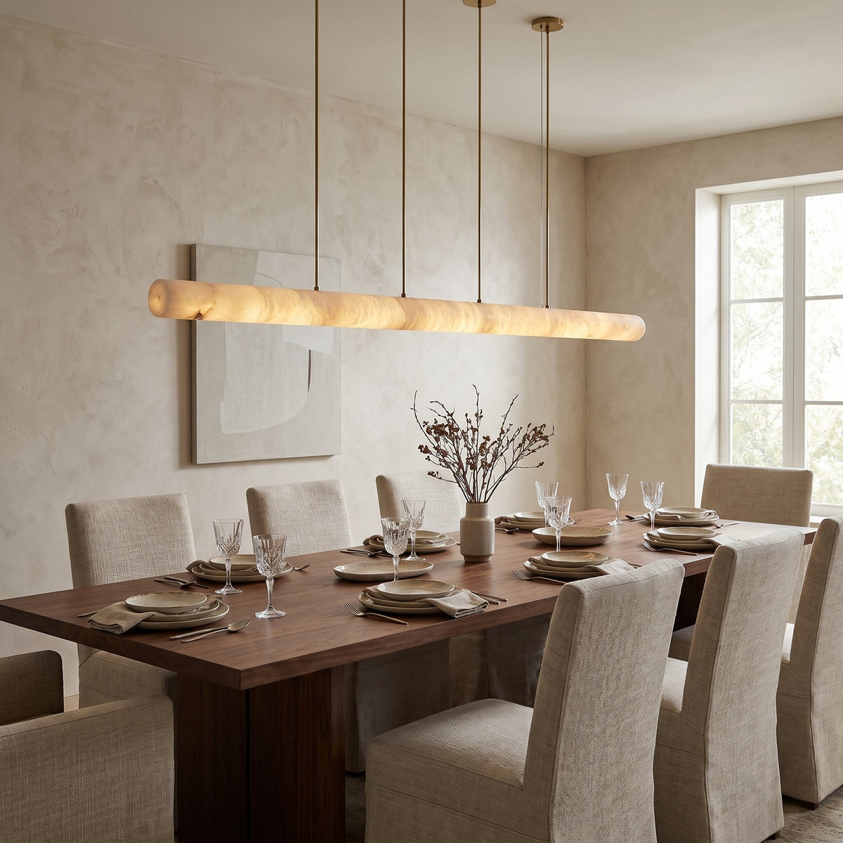 Lampadario Lineare Halima in Alabastro