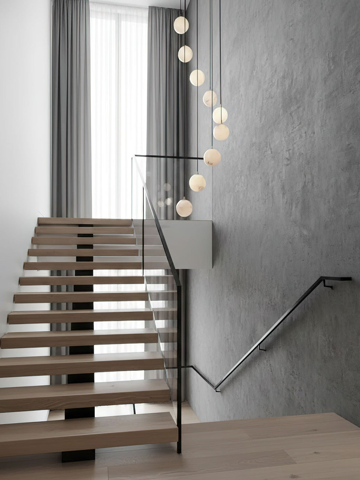 Lampadario a Cluster di Sfere in Alabastro