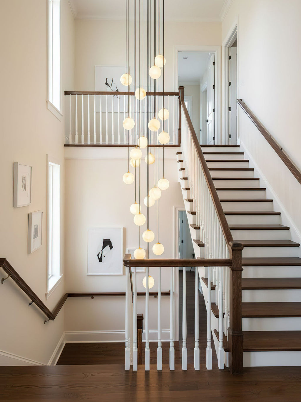 Lampadario a Cluster di Sfere in Alabastro