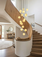 Lampadario a Cluster di Sfere in Alabastro