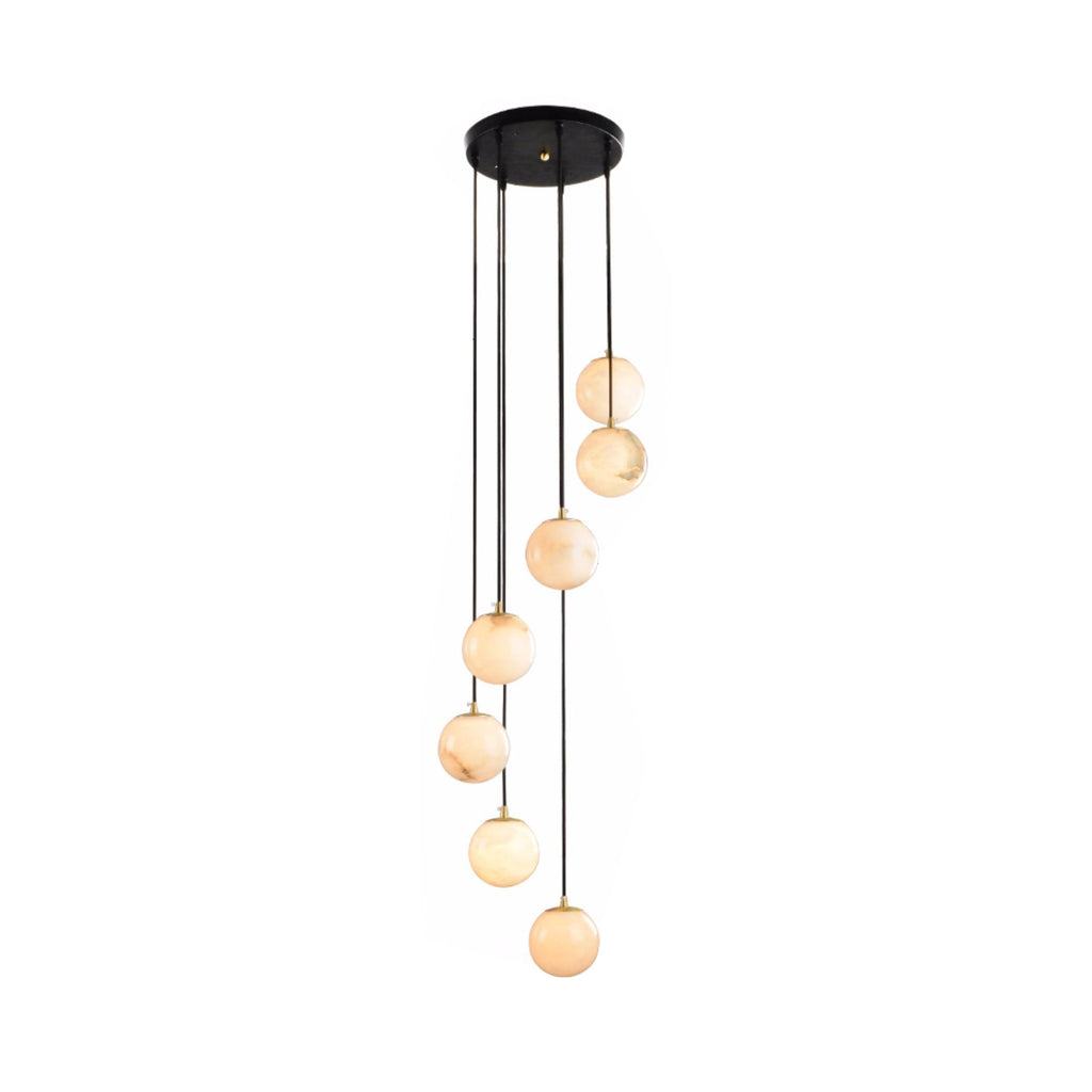 Lampadario a Cluster di Palline di Alabastro