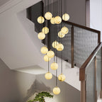 Lampadario a Cluster di Palline di Alabastro