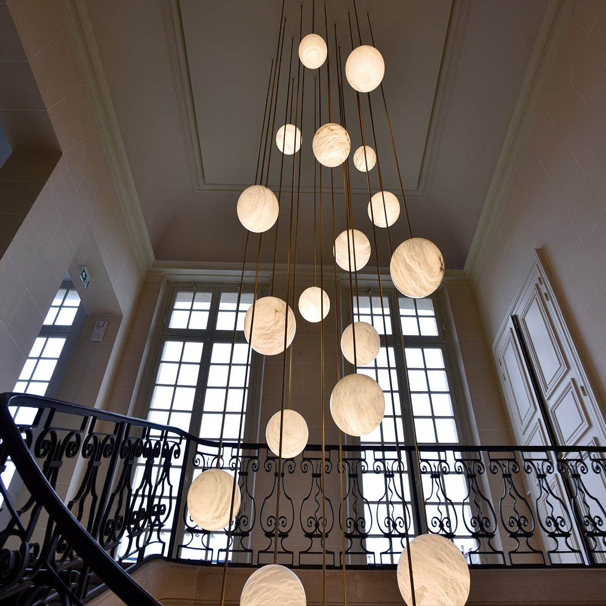 Lampadario a Cluster di Palline di Alabastro
