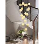 Lampadario a Cluster di Palline di Alabastro