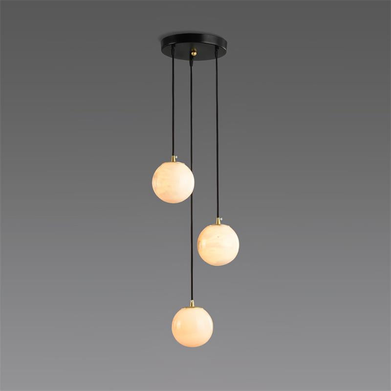 Lampadario a Cluster di Palline di Alabastro