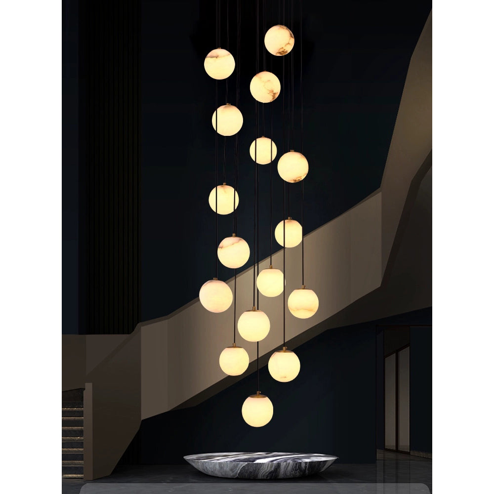 Lampadario a Cluster di Palline di Alabastro
