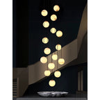 Lampadario a Cluster di Palline di Alabastro