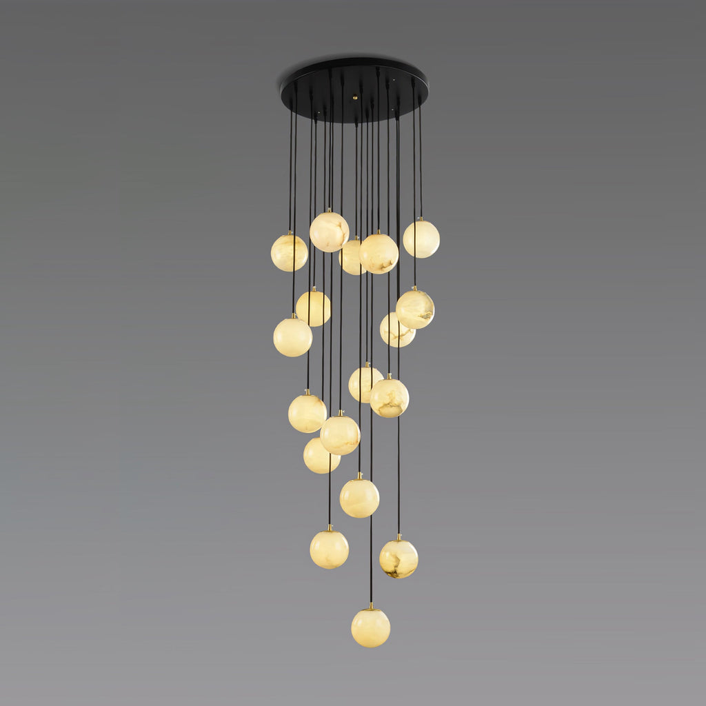 Lampadario a Cluster di Palline di Alabastro