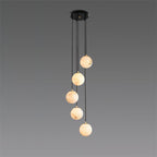 Lampadario a Cluster di Palline di Alabastro